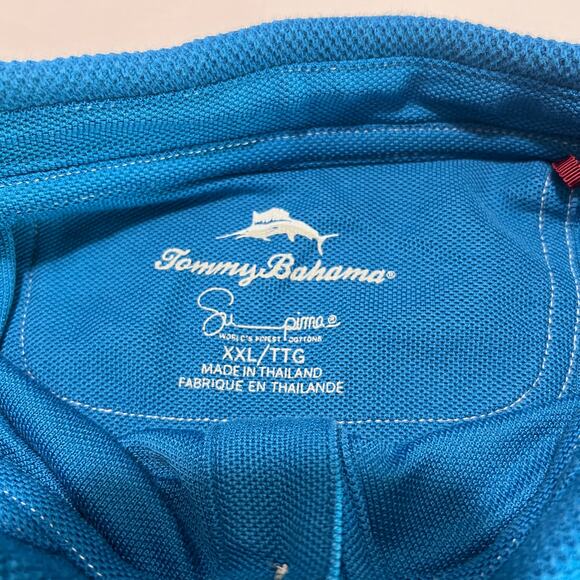 ✨Tommy Bahama Men’s XXL Polo Shirt Blue Short Sleeve Supima Cotton Blend - Picture 3 of 6
